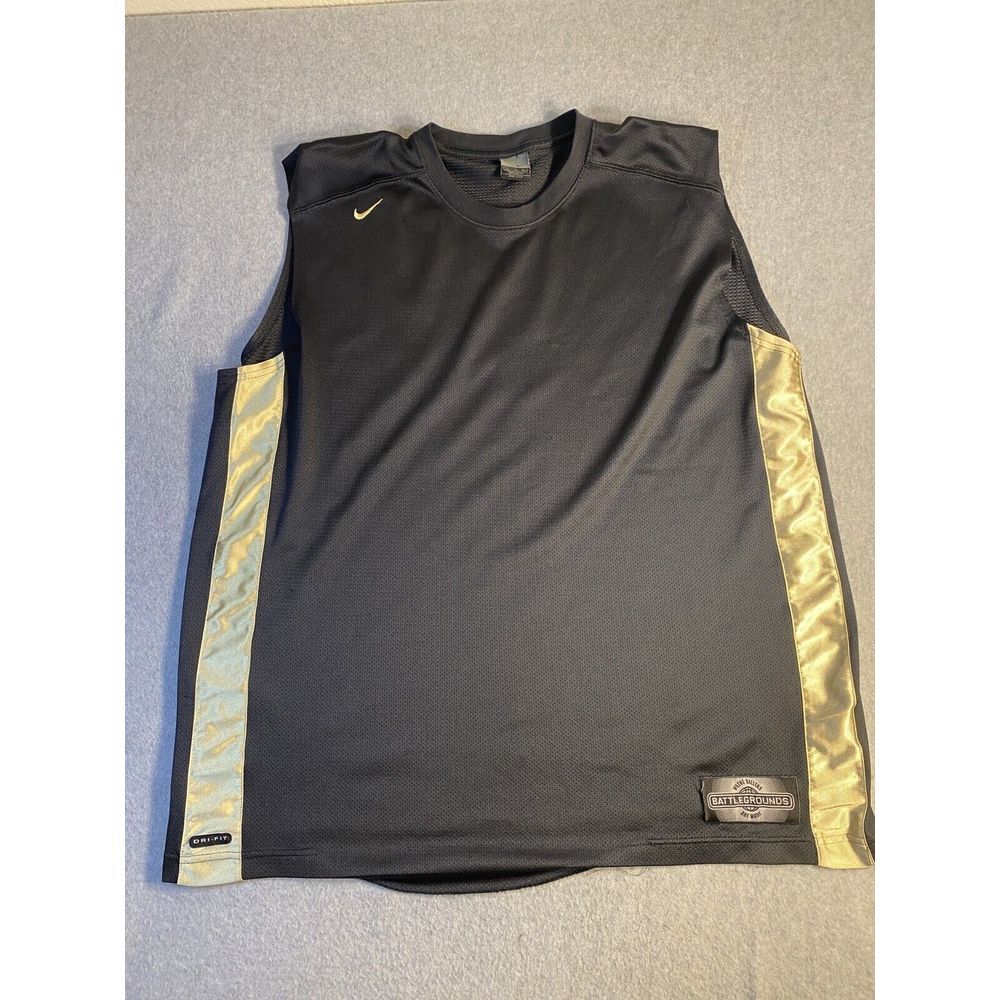NIKE Mens Battlegrounds Basketball Black Sleeveless Jersey‎ XL